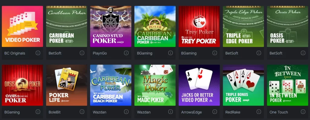 BC.Game's online poker games